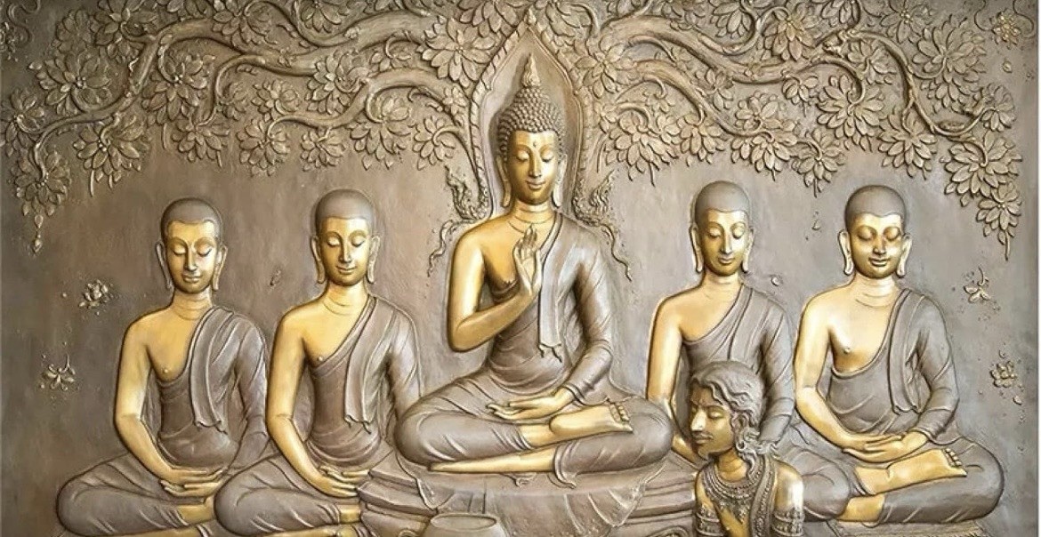 Relief Buddha Wall Sticker Peel Decal Huge Zen Yoga Meditation Mural Ornate New