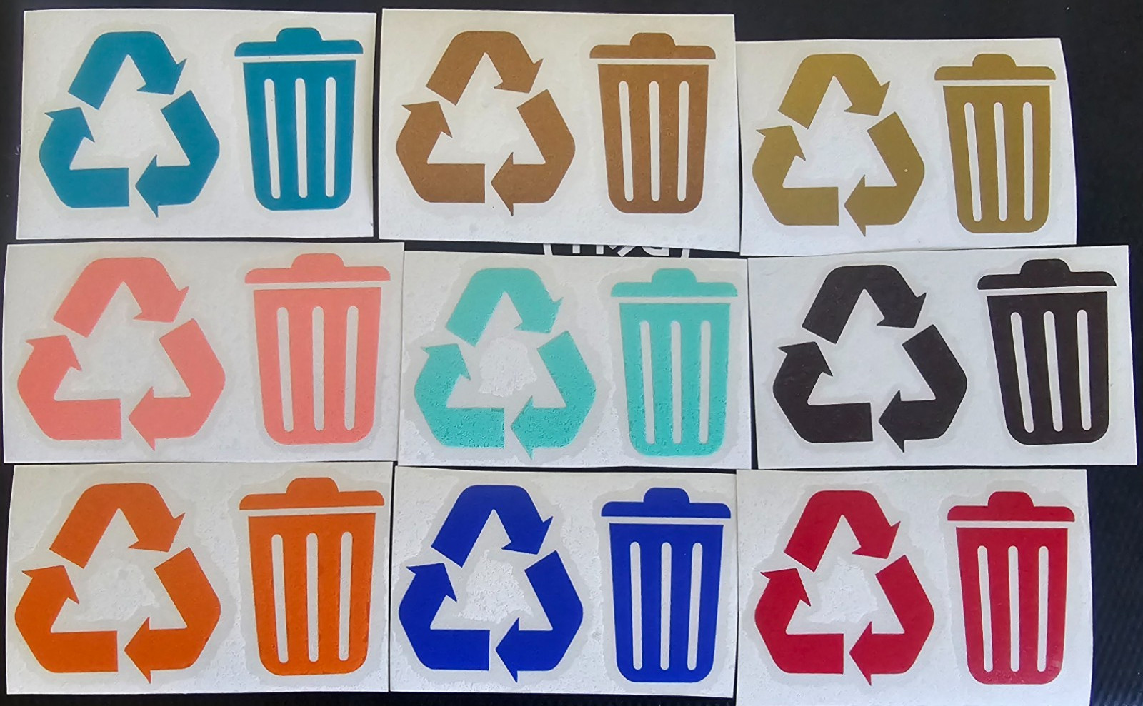 Multi color-Trash and Recycle – sticker decals for home & office – 2 inch.