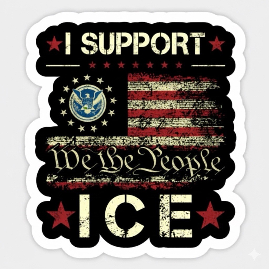 I Support ICE 4” Sticker, Homeland Security Decal, Pro ICE, Pro Trump Sticker