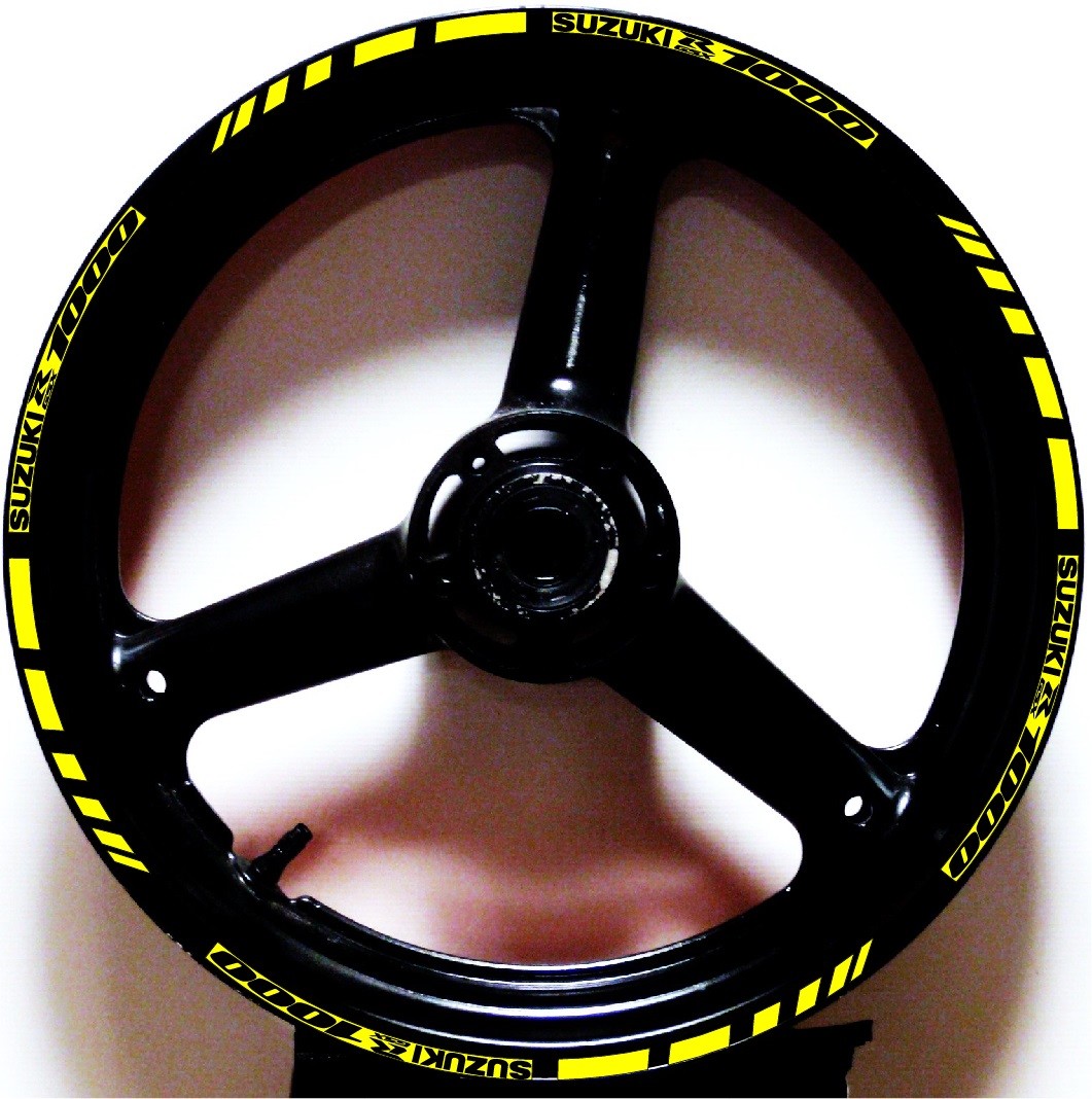 CUSTOM PRINTED 2 TONE GP RIM STRIPES WHEEL DECALS TAPE STICKERS SUZUKI GSXR 1000