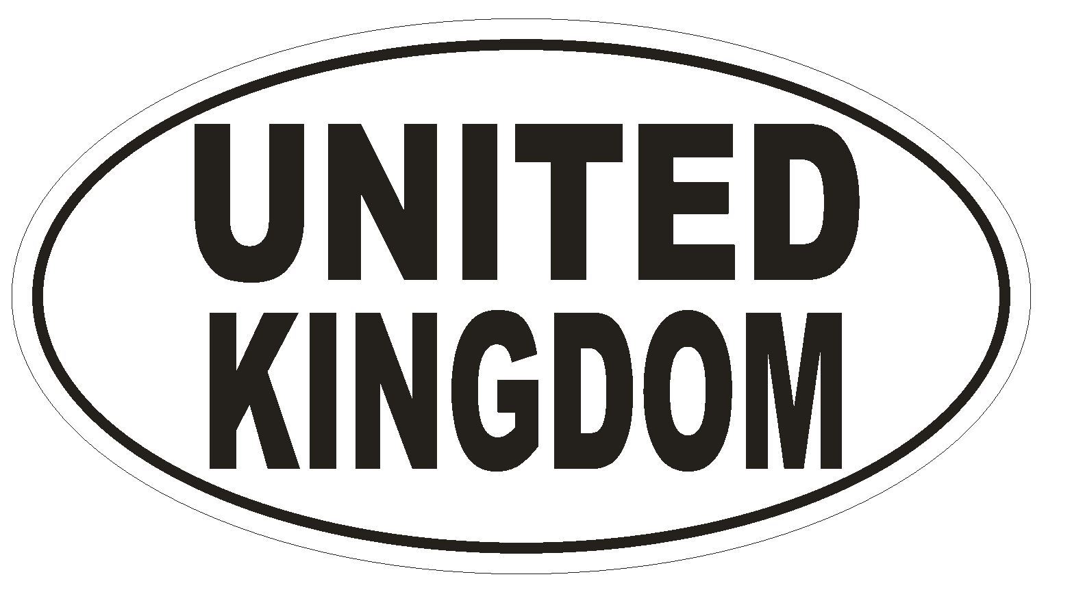 United Kingdom Oval Bumper Sticker or Helmet Sticker D2234 Euro Oval Code