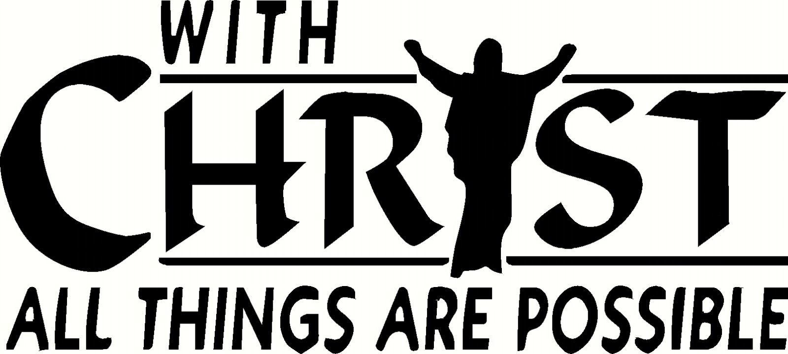 With Christ… 11×22 Vinyl Wall Decal Wall Decal by Scripture Wall Art