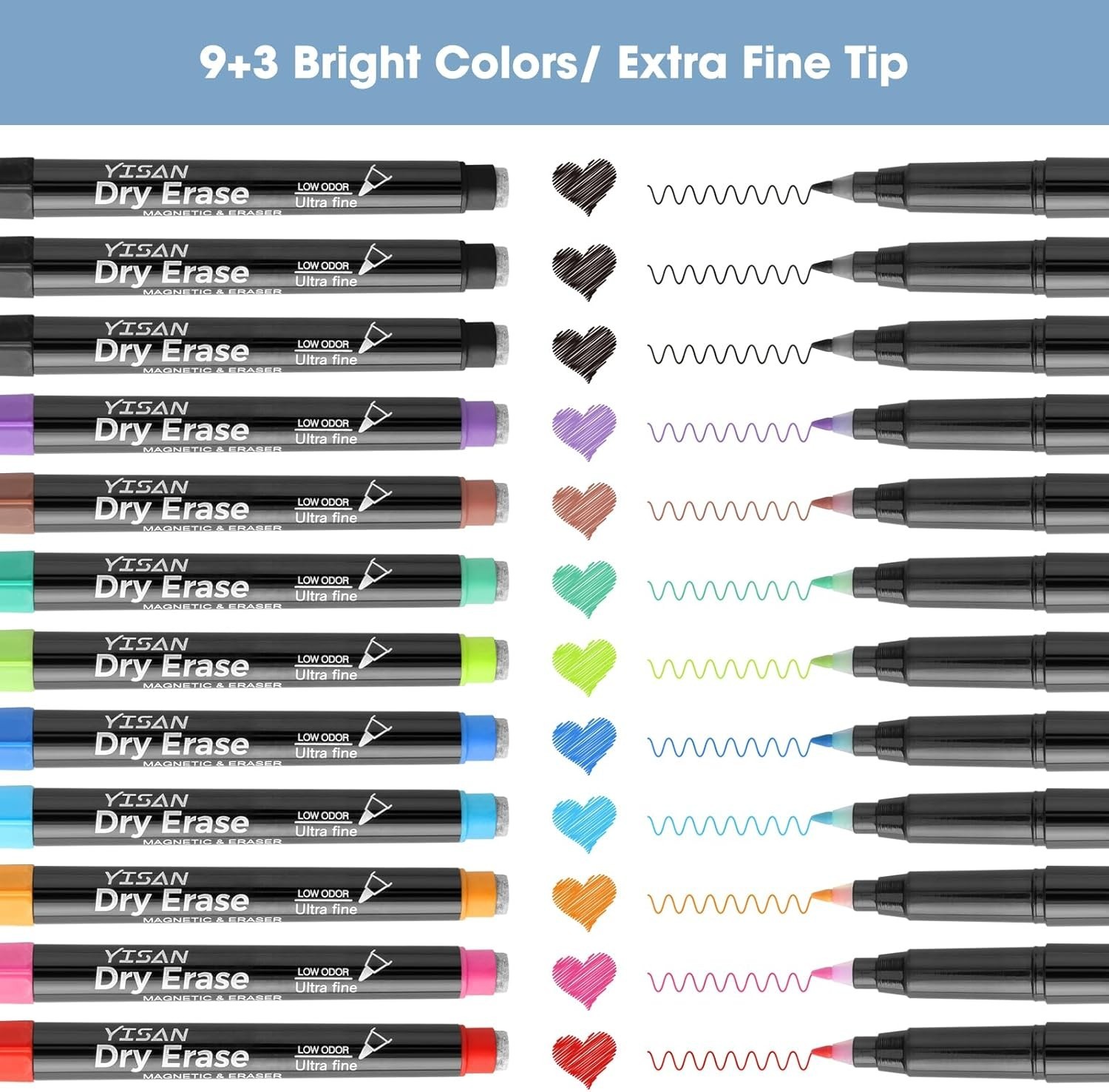 Dry Erase Markers Ultra Fine Tip,0.7mm Extra Fine Point, Magnetic Whiteboard …