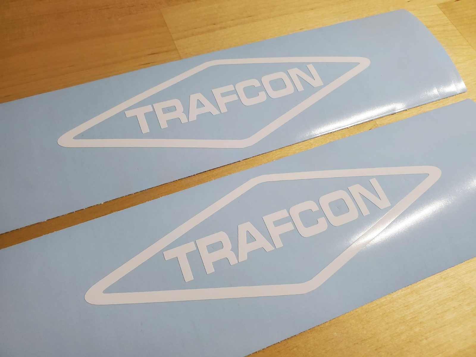 trafcon Decals Stickers Gloss white 8×2.7" (2) Fast USA