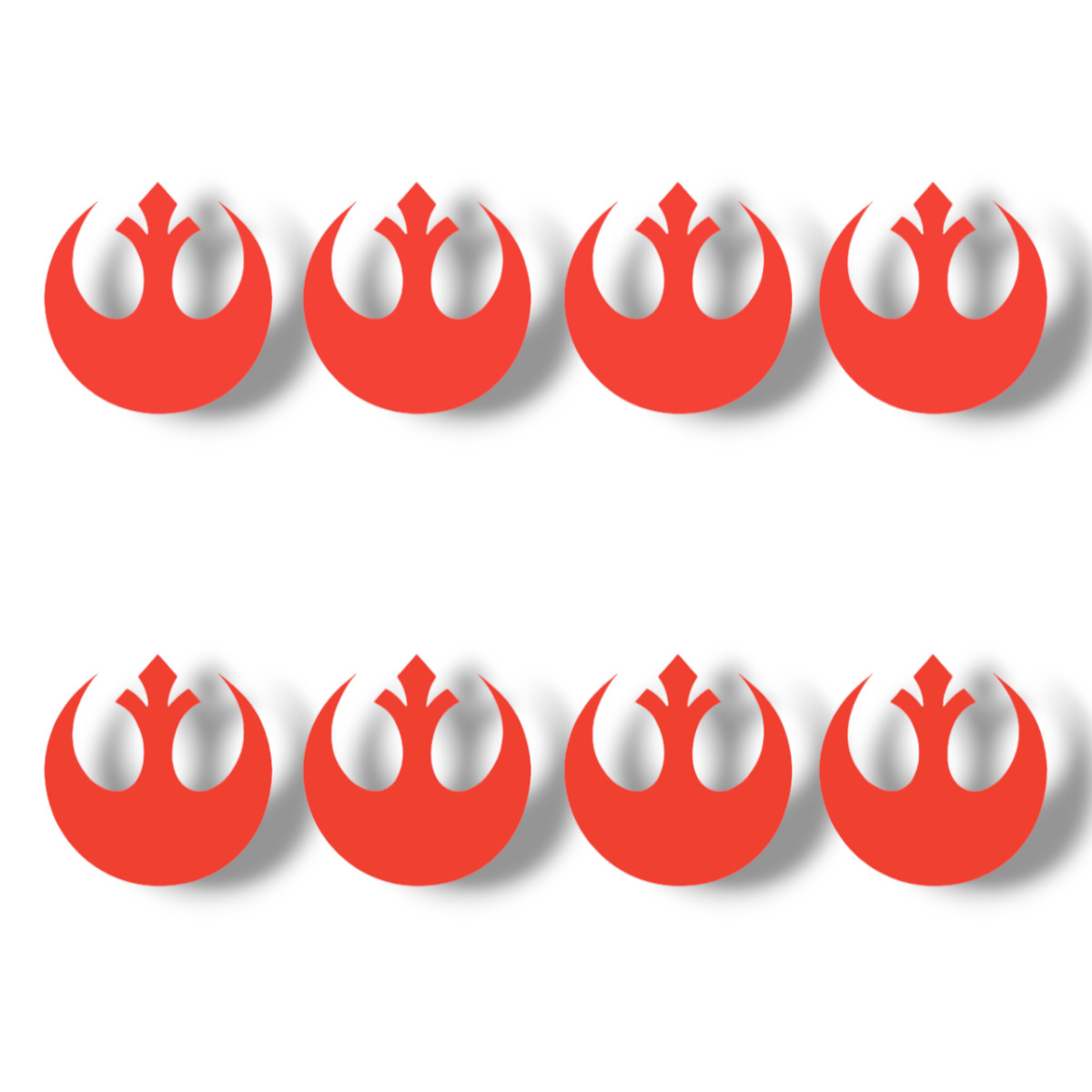 Rebel Alliance 1 x1 Die-Cut Vinyl Decal Sticker Set, 8 Pack, for Cars, Laptops,
