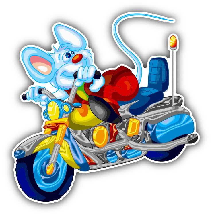 Mouse Biker Cute Cartoon Auto Moto Car Bumper Sticker Decal "SIZES"