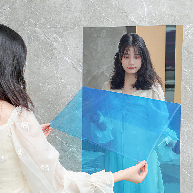 Soft Rectangle Acrylic Mirror Sticker Self Adhesive Wall Decal Sheet Decor DIY