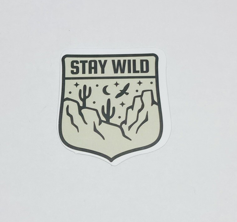 “Stay Wild” Sticker Outdoors Nature Art Decal Vinyl Travel Souvenirs Tc6