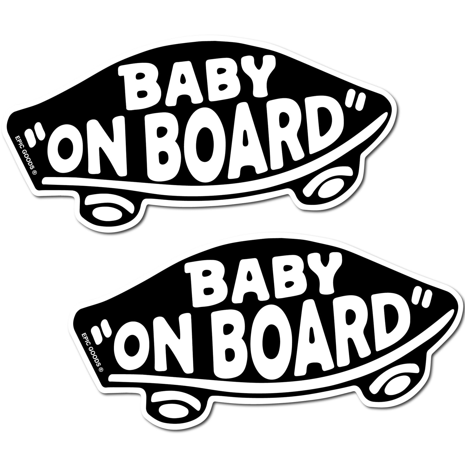 EPIC Goods Baby On Board Sticker for Cars, Trucks, Vans [2-Pack] Safety Sign