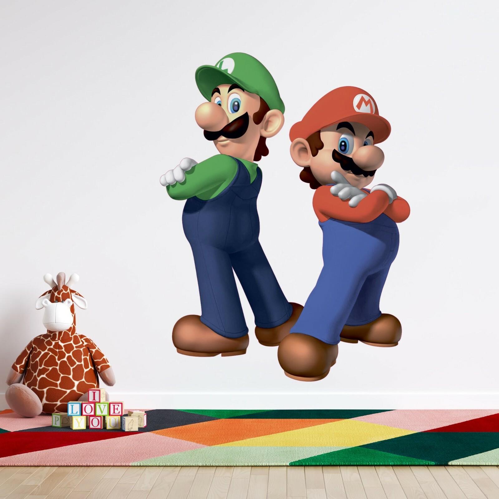 Super Mario Bros Giant Wall Decals | Home Wall Luigi & Mario Sticker Decoration