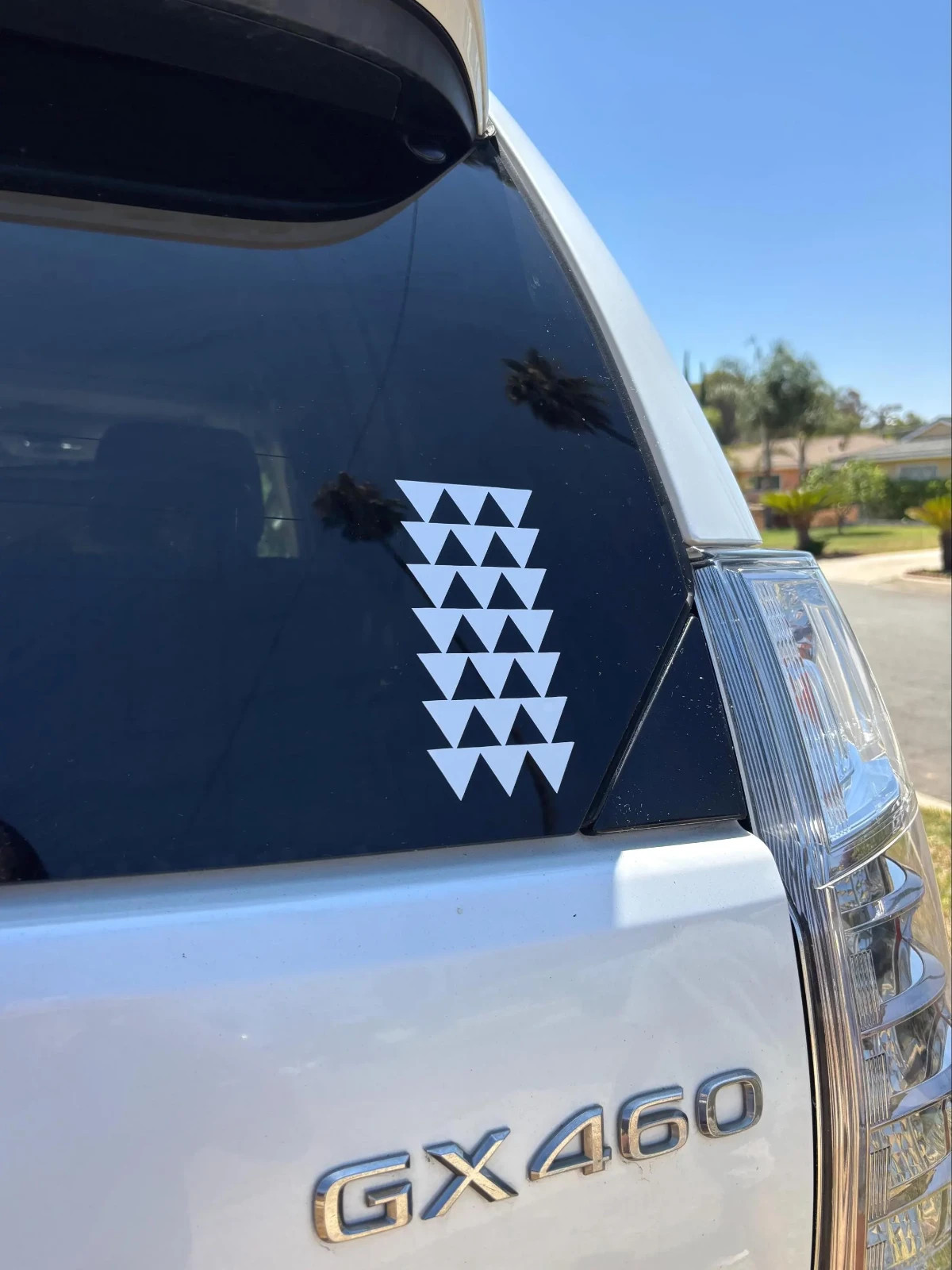 6" White Hawaiian Design Tribal Triangle Arrows Vinyl Car Window Decal Sticker