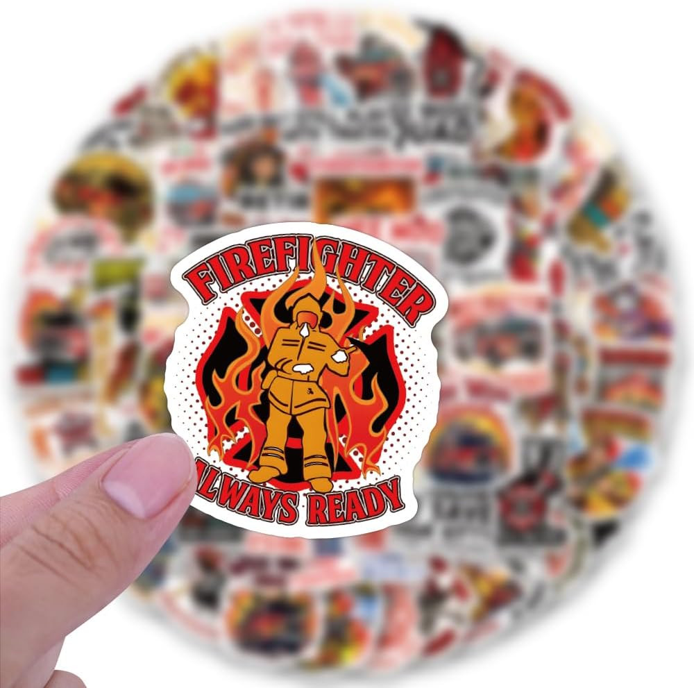 123 Pcs Firefighter Stickers and Decals for Hard Hats