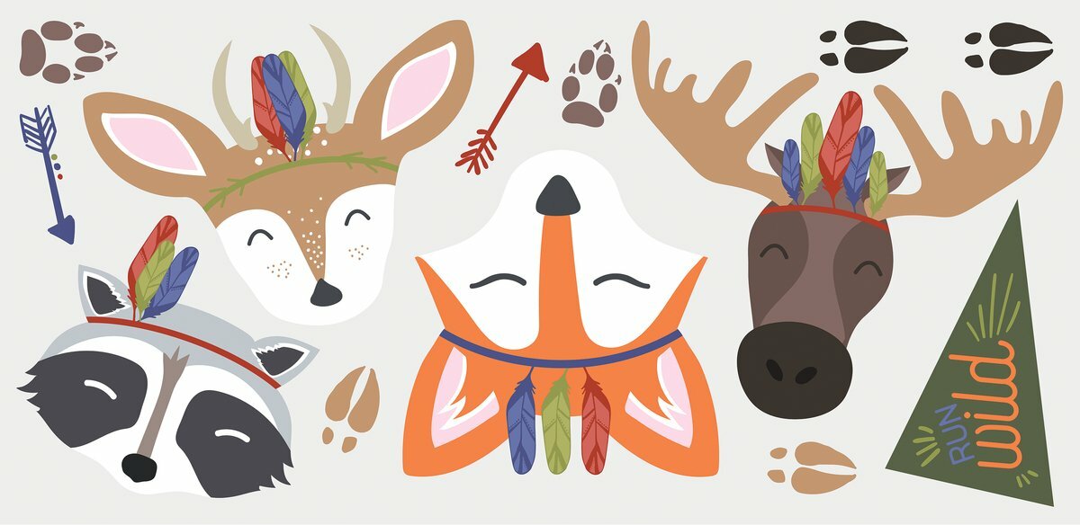 RoomMates Sleepy Woodland Animals 13 Giant Peel And Stick Wall Decals Deer Moose