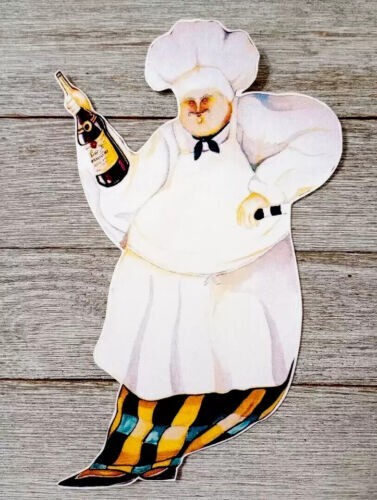 kitchen italian chef sticker wall safe wine 6.5 inch new