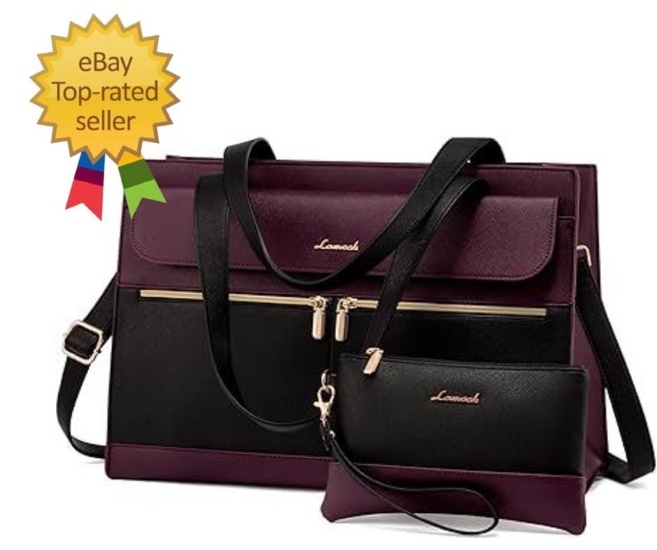 Laptop Bag for Women 15.6 Inch Tote Work Professional Leather Computer Briefcase