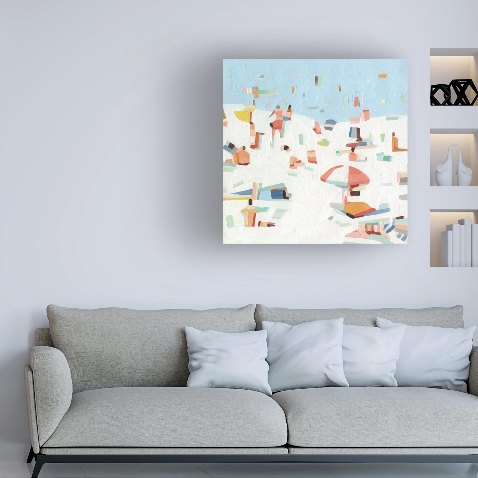 Wrapped Canvas Wall Art – Emma Scarvey 'Summer Confetti III' Wall Art for Liv…
