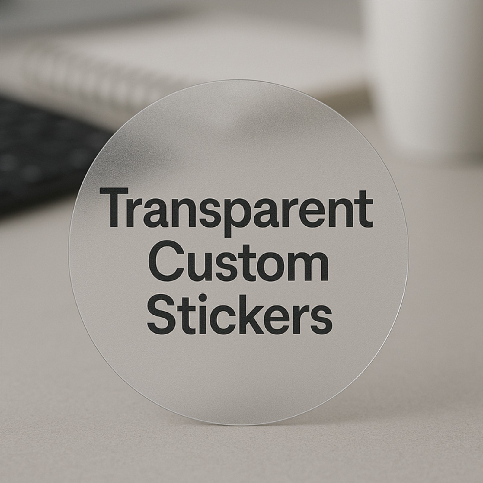 Custom Decals Transparent Frosted, 1.5-5 inch, Personalized Vinyl Decal, Qty 100