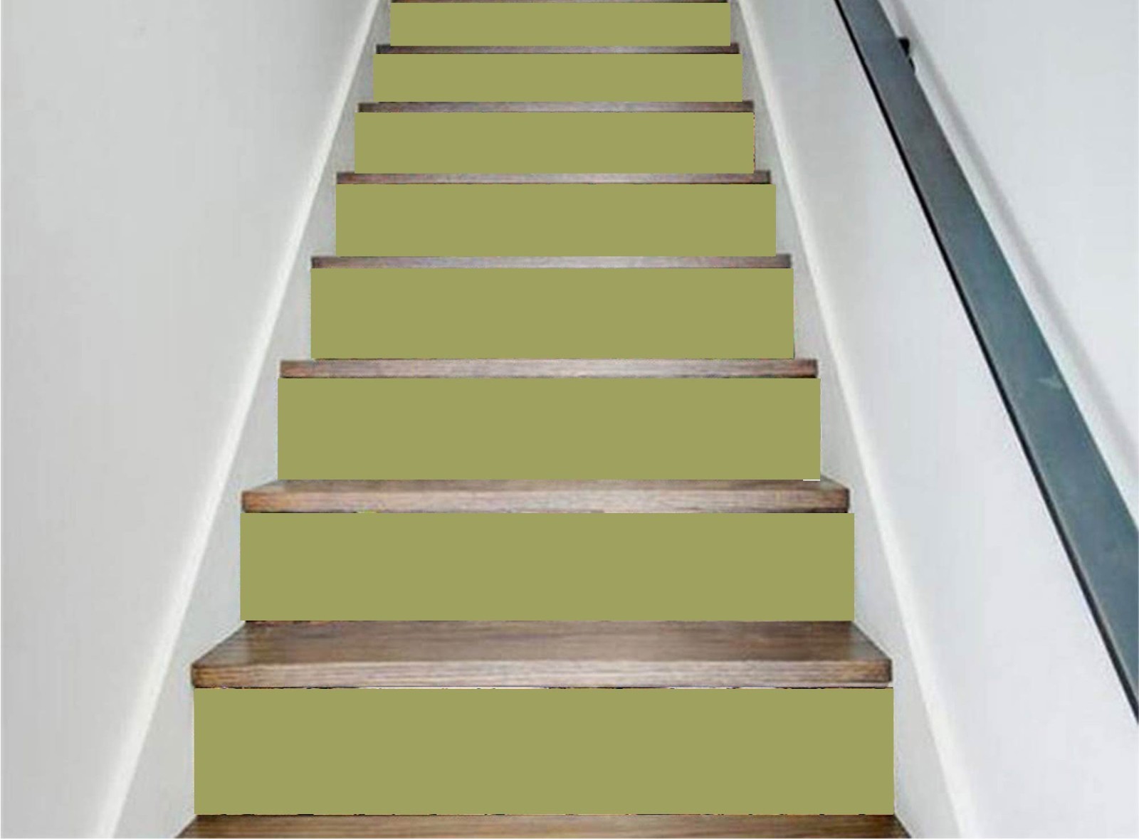 Gothic Green Stair Riser Stickers | Waterproof Peel and Stick Decals (Set of 5)