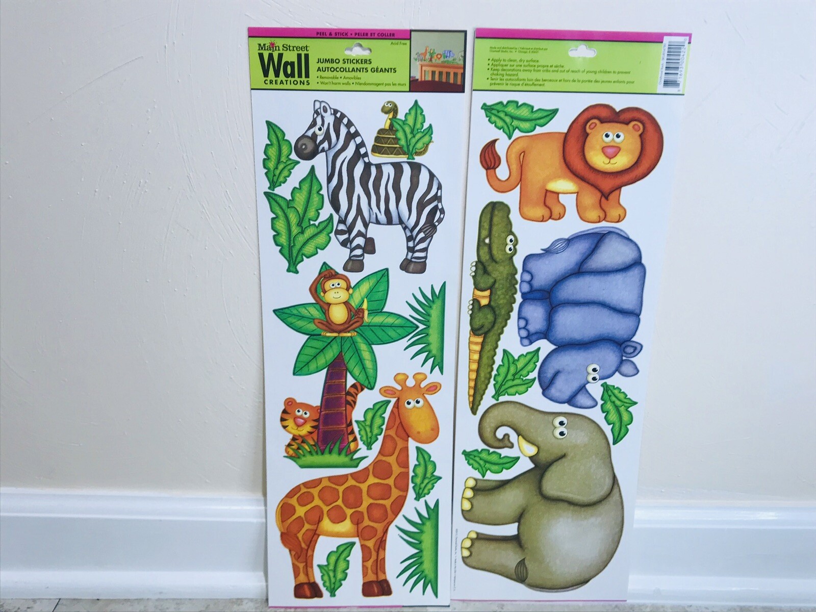 Main Street Wall Creations ZOO JUNGLE ANIMALS WALL ART STICKERS/ DECALS SET 3