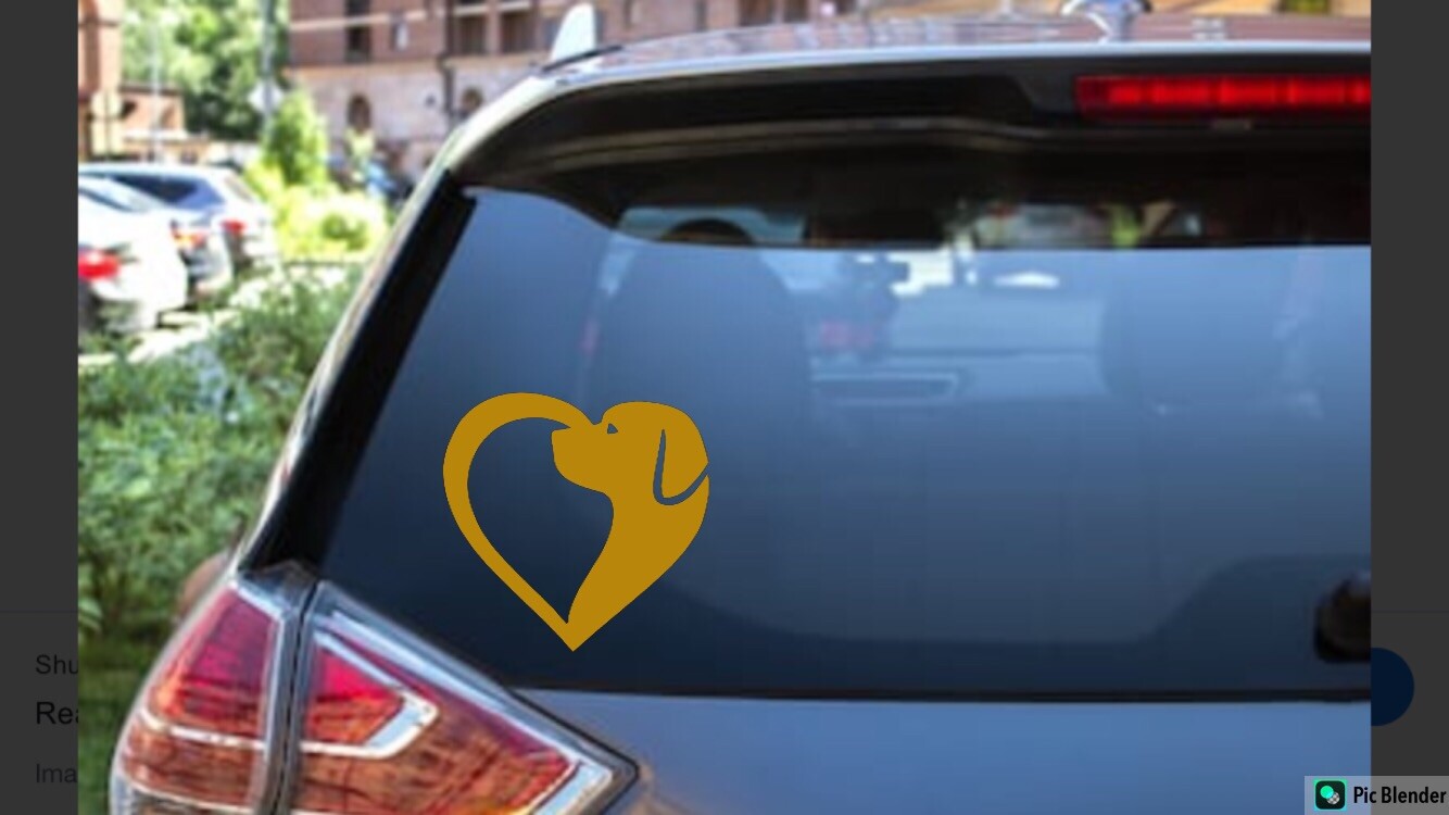 HEART DOG Vinyl Decal Sticker Window Wall Bumper Animal Adopt Dog Cat Love Pet