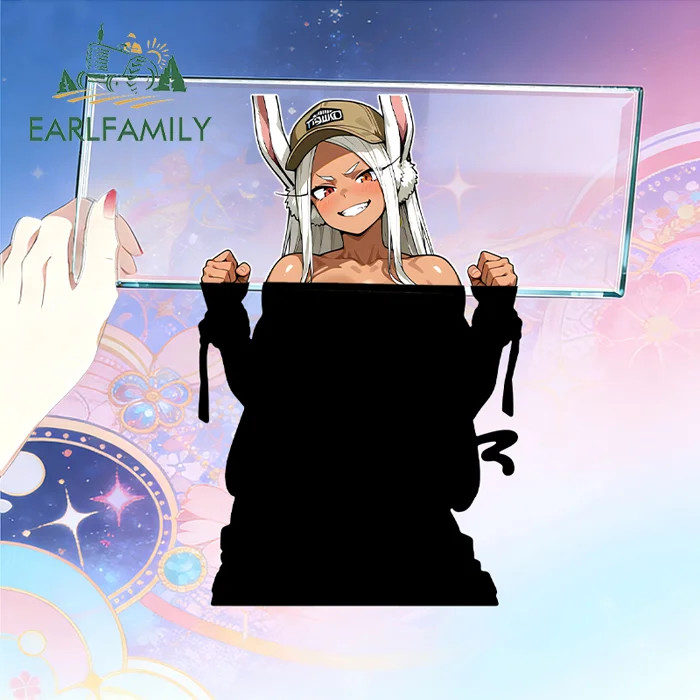 EARLFAMILY Creative Futanari Mirko Car Stickers Anime Girl Guitar Track Decal