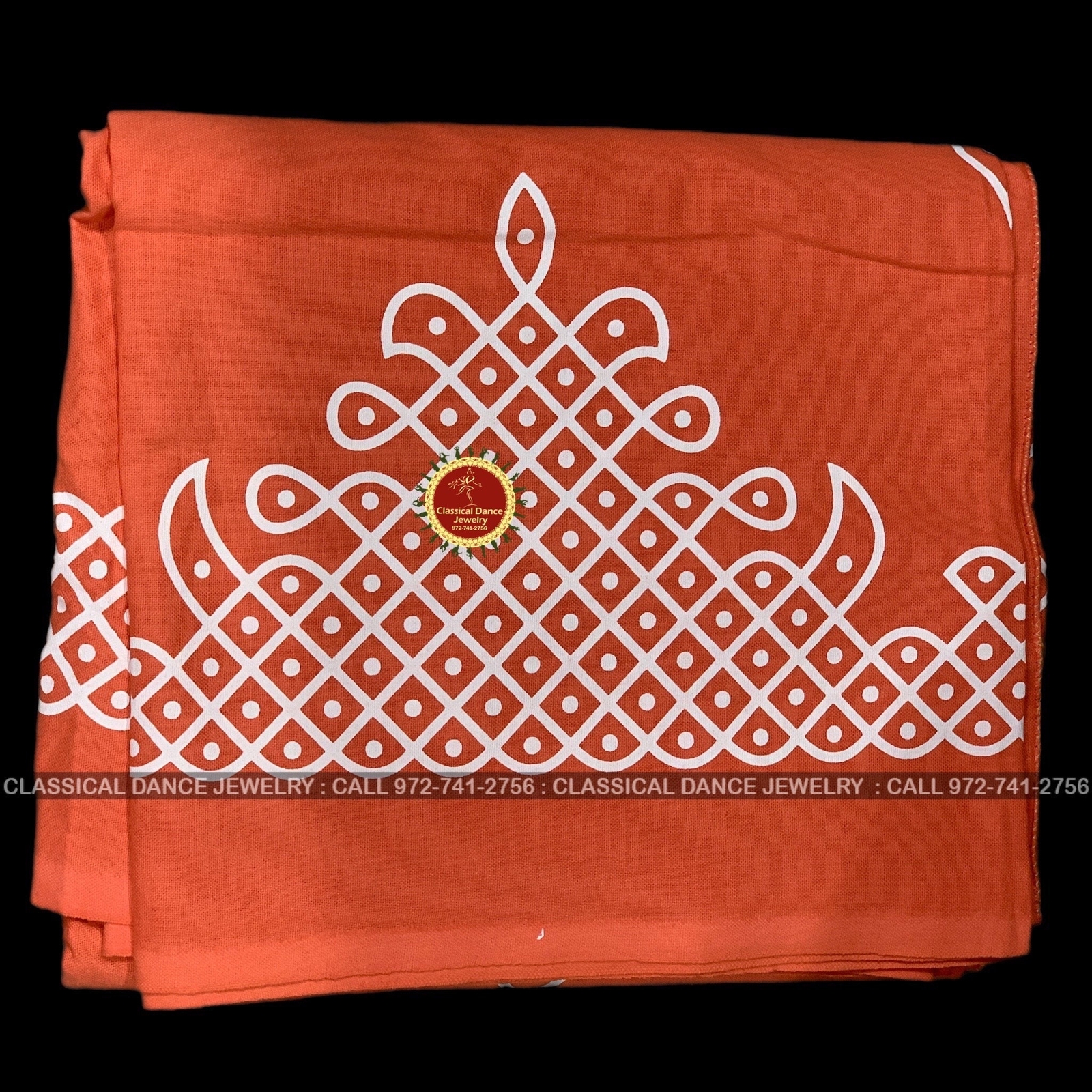 PEACH Muggu Rangoli Kolam Cotton Back Drop Cloth Ammavaru Weddings Puja