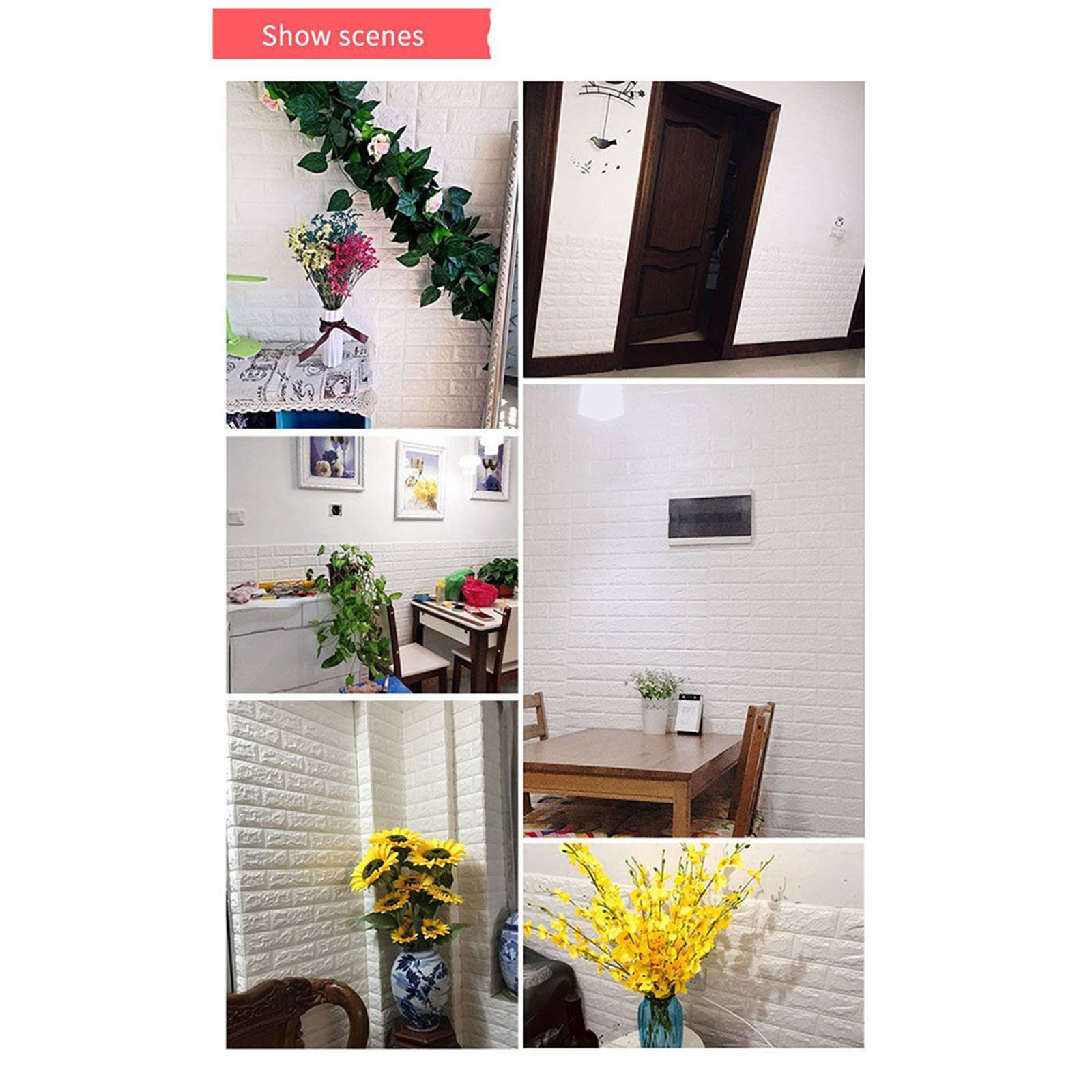 Foam Panel 3D Wall Sticker Decals Decoration Replacement Self-adhesive