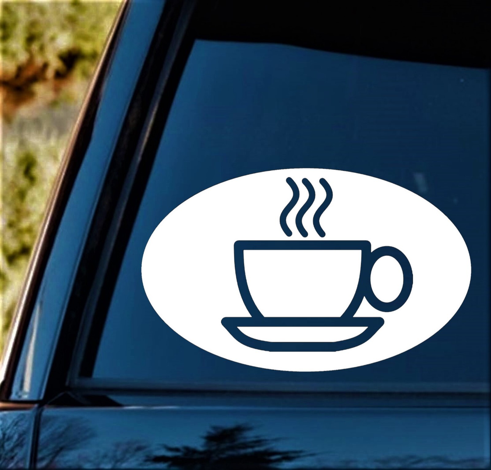 M1094 Coffee Cup Oval Decal Sticker Coffee Cup Java Barista Keurig Starbucks