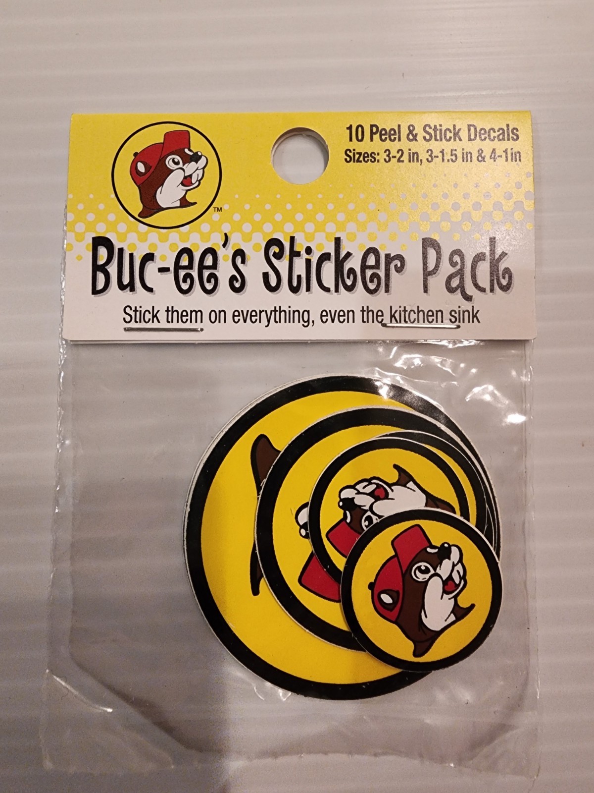 Buc-ee’s Sticker Pack – 10 Stickers with Buc-ee's Logo – Variety of sizes
