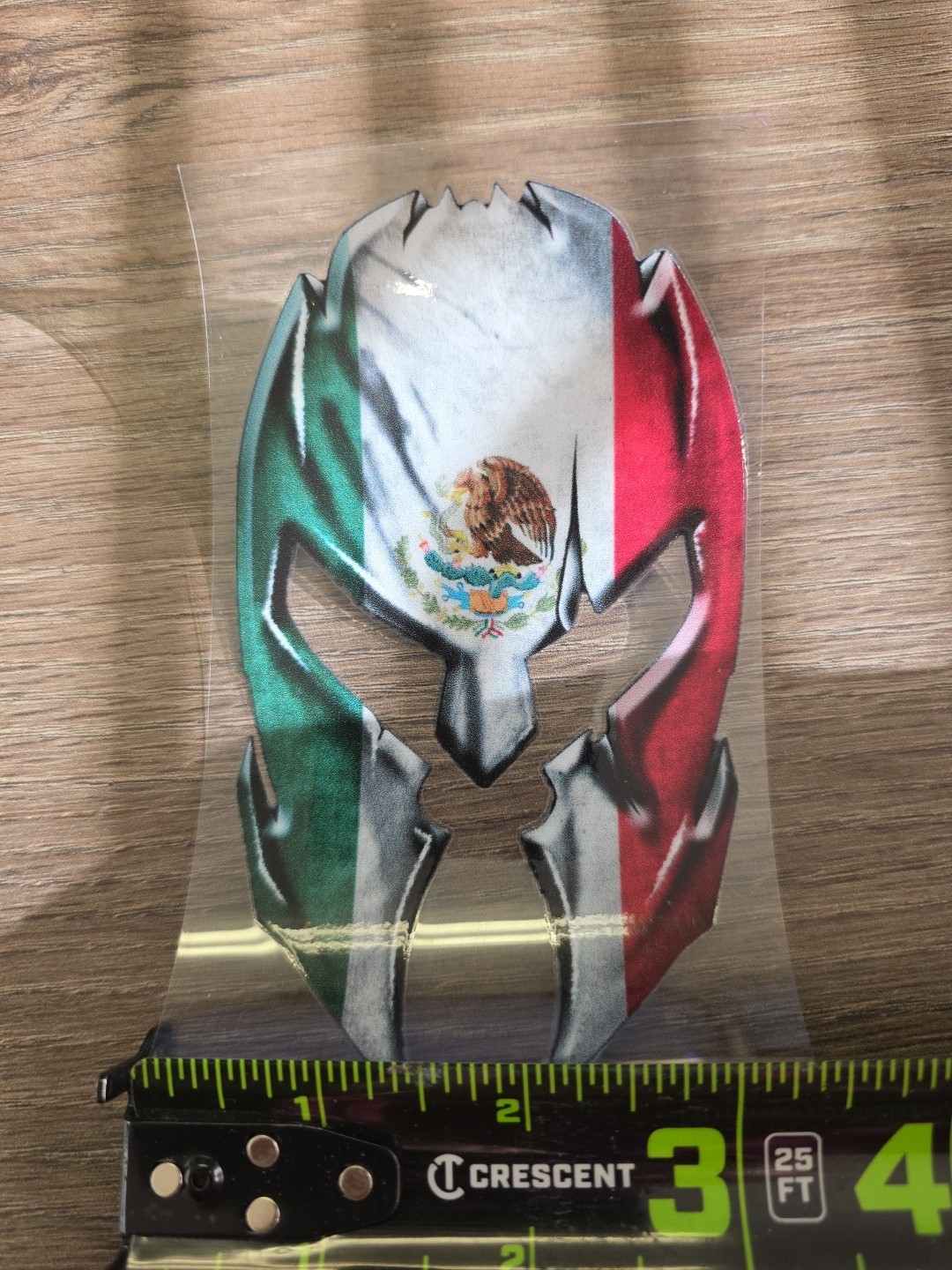 Mexico Flag Spartan Helmet Support UVDTF Decal Made In USA Waterproof