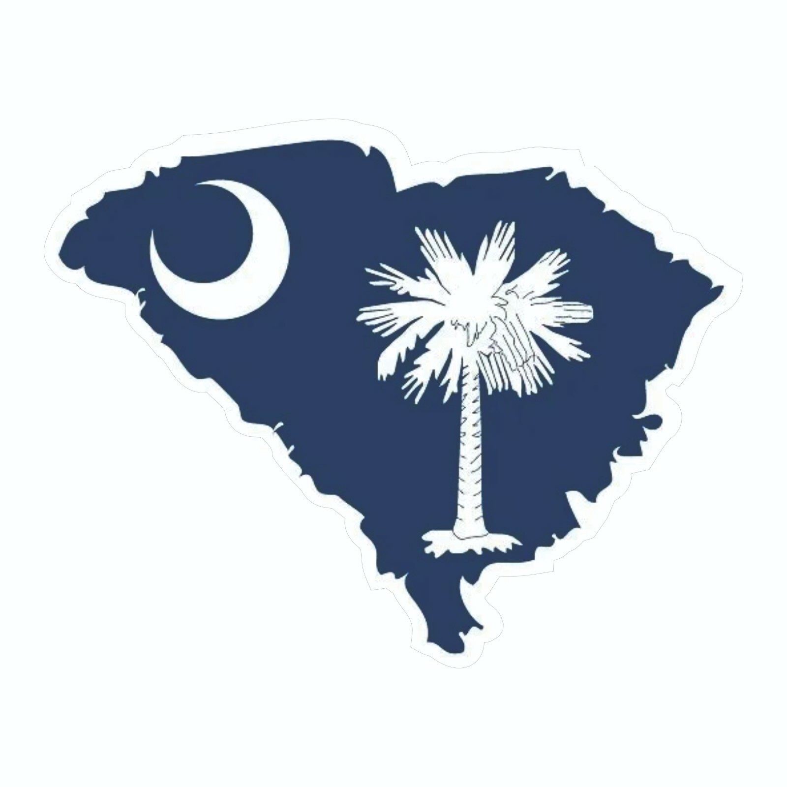 South Carolina State Map Outline with Flag Sticker, Decal, Vacation Sticker