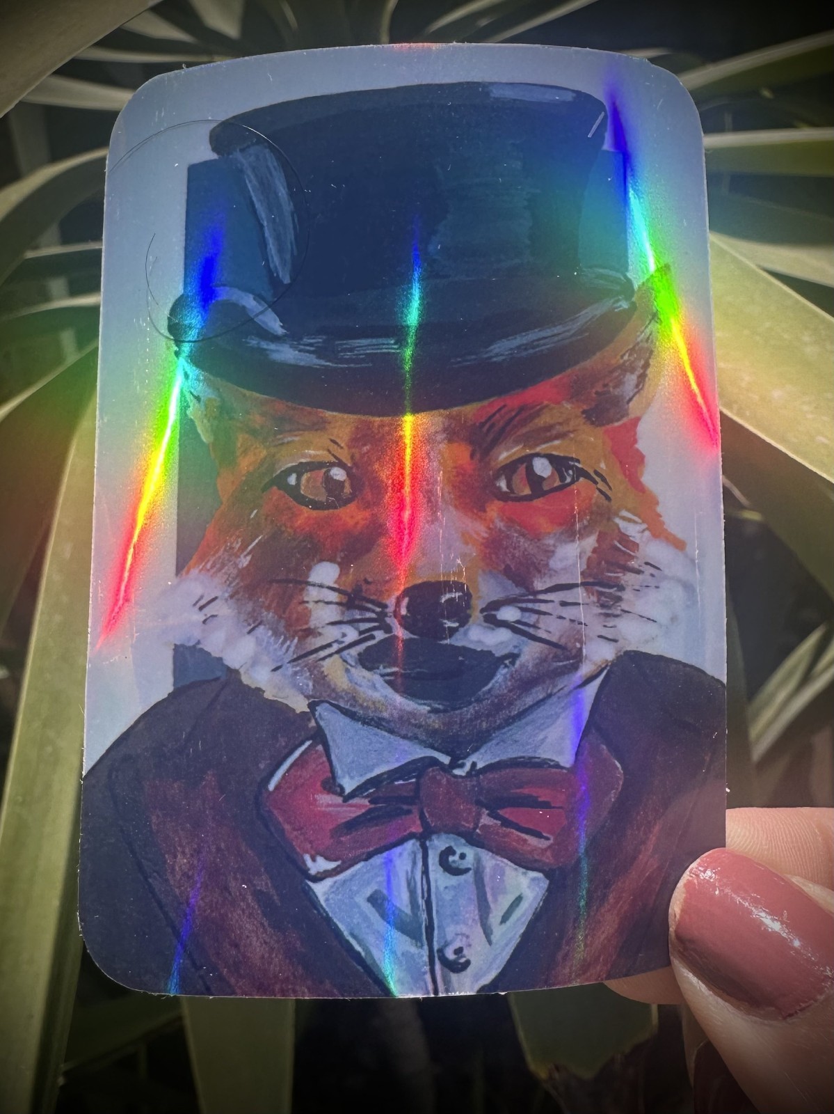 ACEO Original *HOLOGRAPHIC STICKER* “Gentleman Society” 2.5×3.5