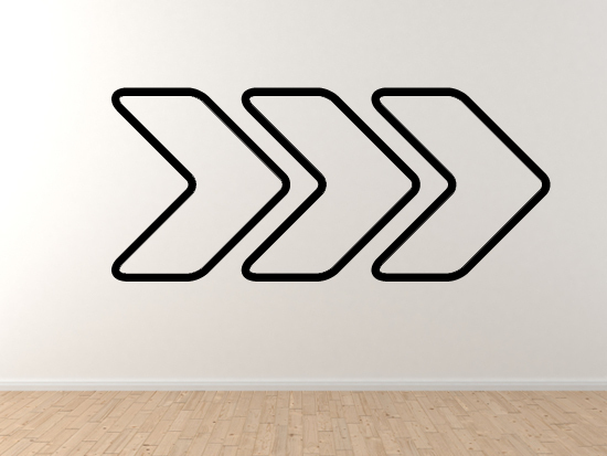 Chevron Arrows #1 – Direction Warning Icon Contour Cut – Vinyl Wall Decal Art