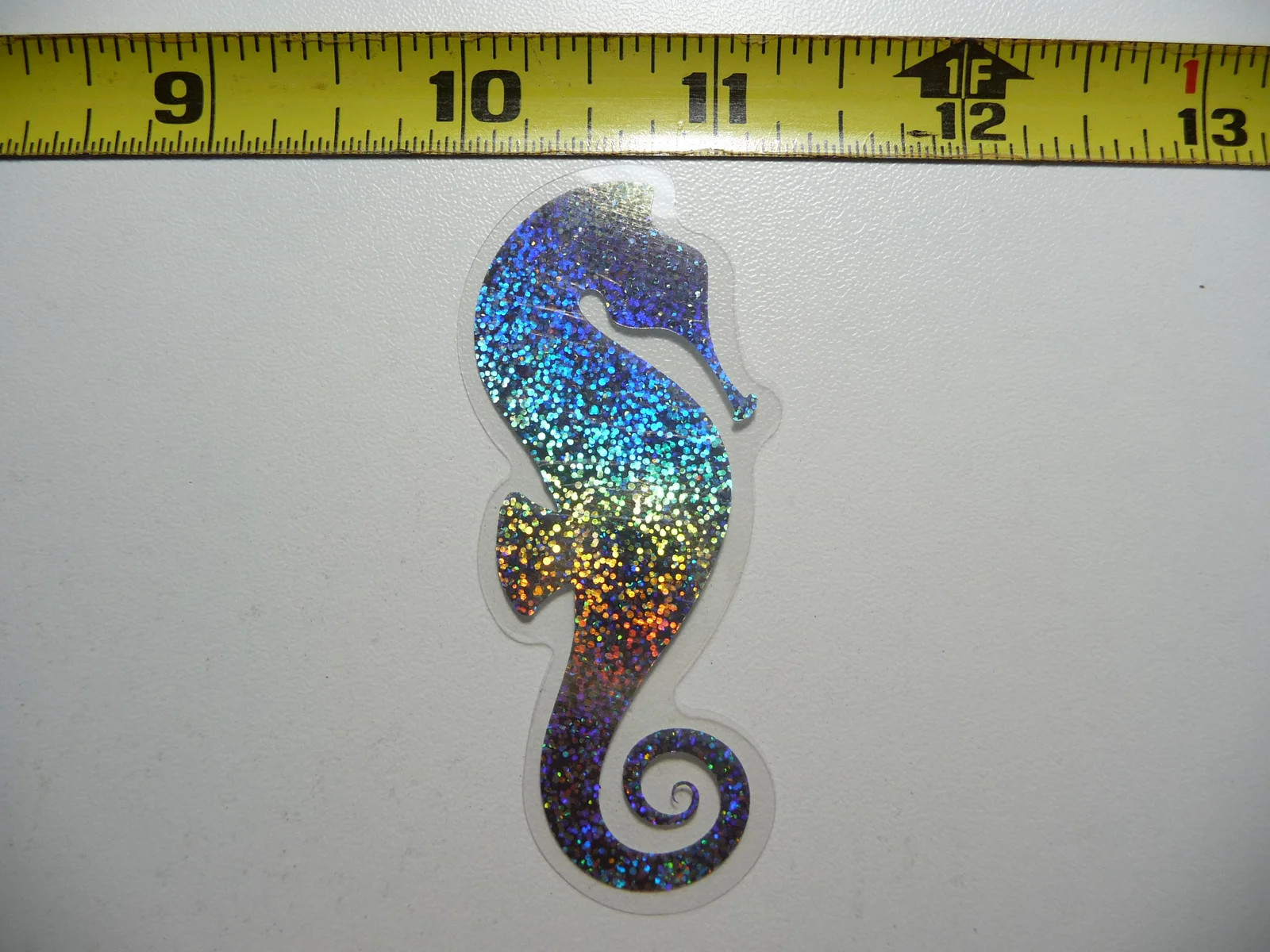 HOLOGRAPHIC MATURE SEAHORSE SMALL STICKER DECAL OCEAN SEA LIFE SPARKLE