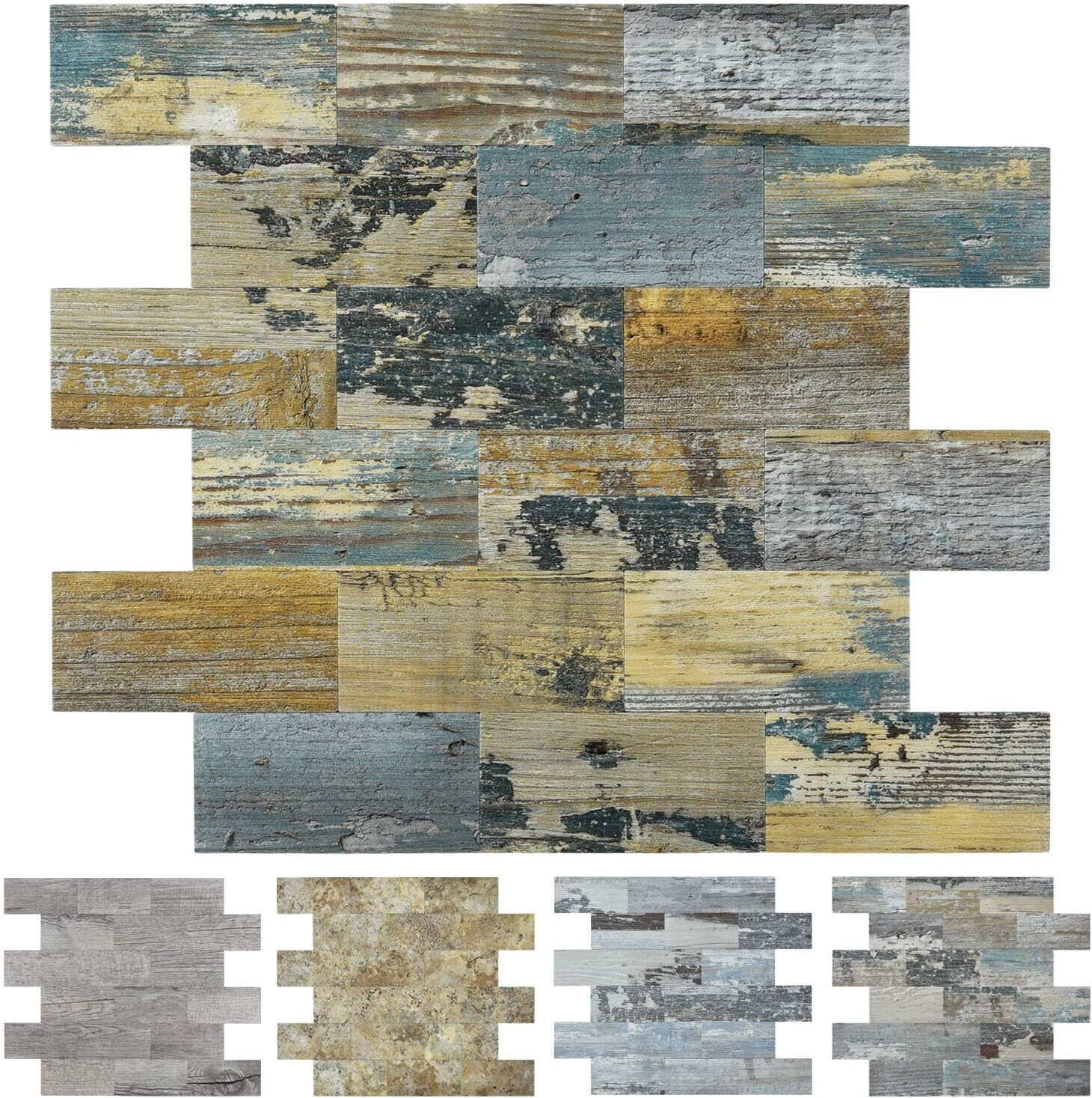 Art3d Peel and Stick Distressed Rustic Wood Panel 5-Sheet, Baywood