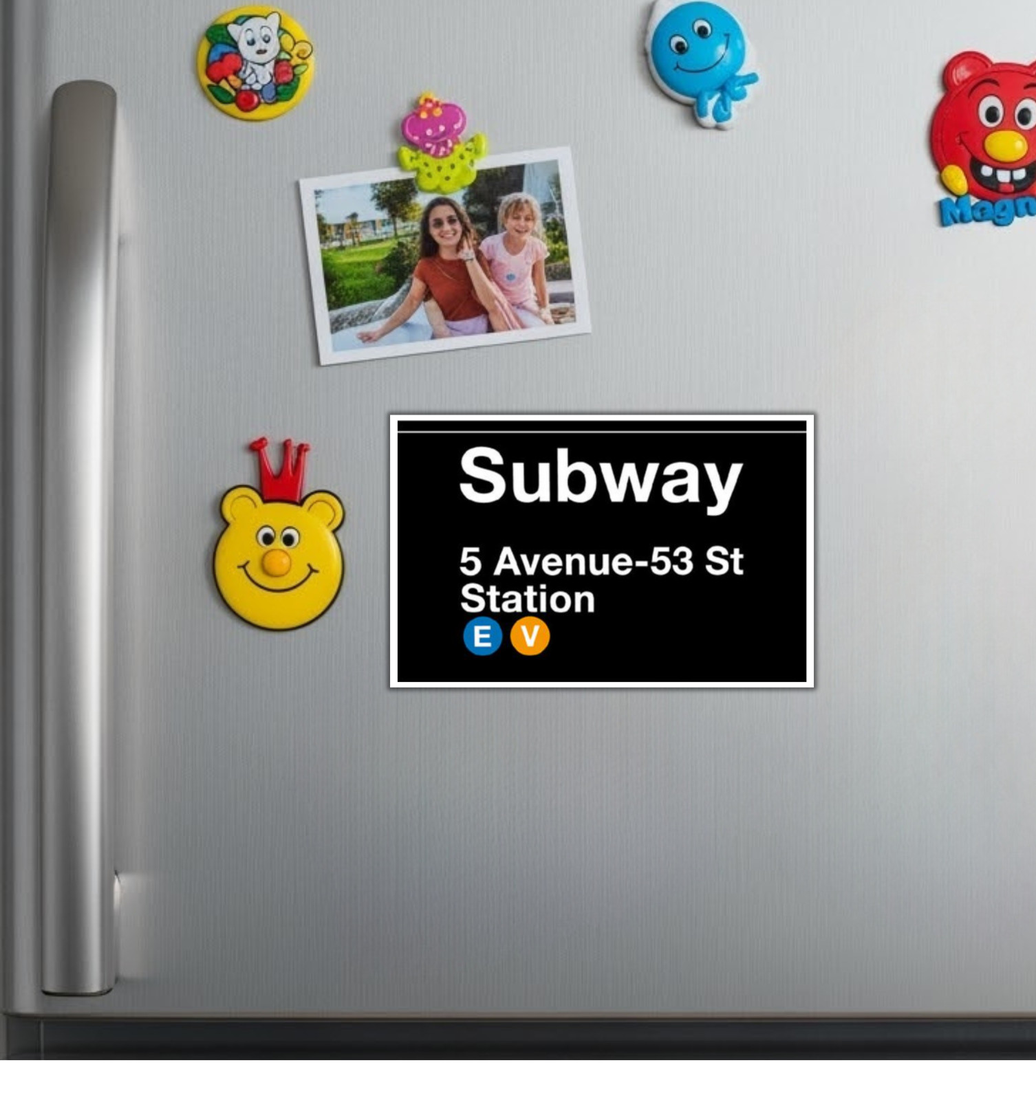 NYC Subway Signs Die Cut Glossy Fridge Magnets