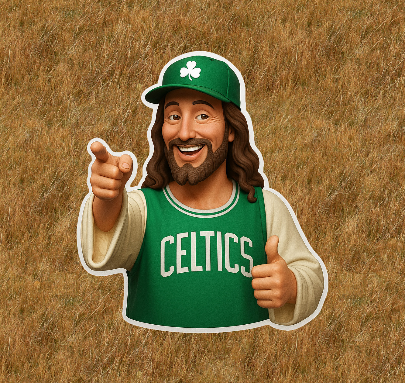 Jesus is a Celtics fan 100% waterproof vinyl sticker – several sizes