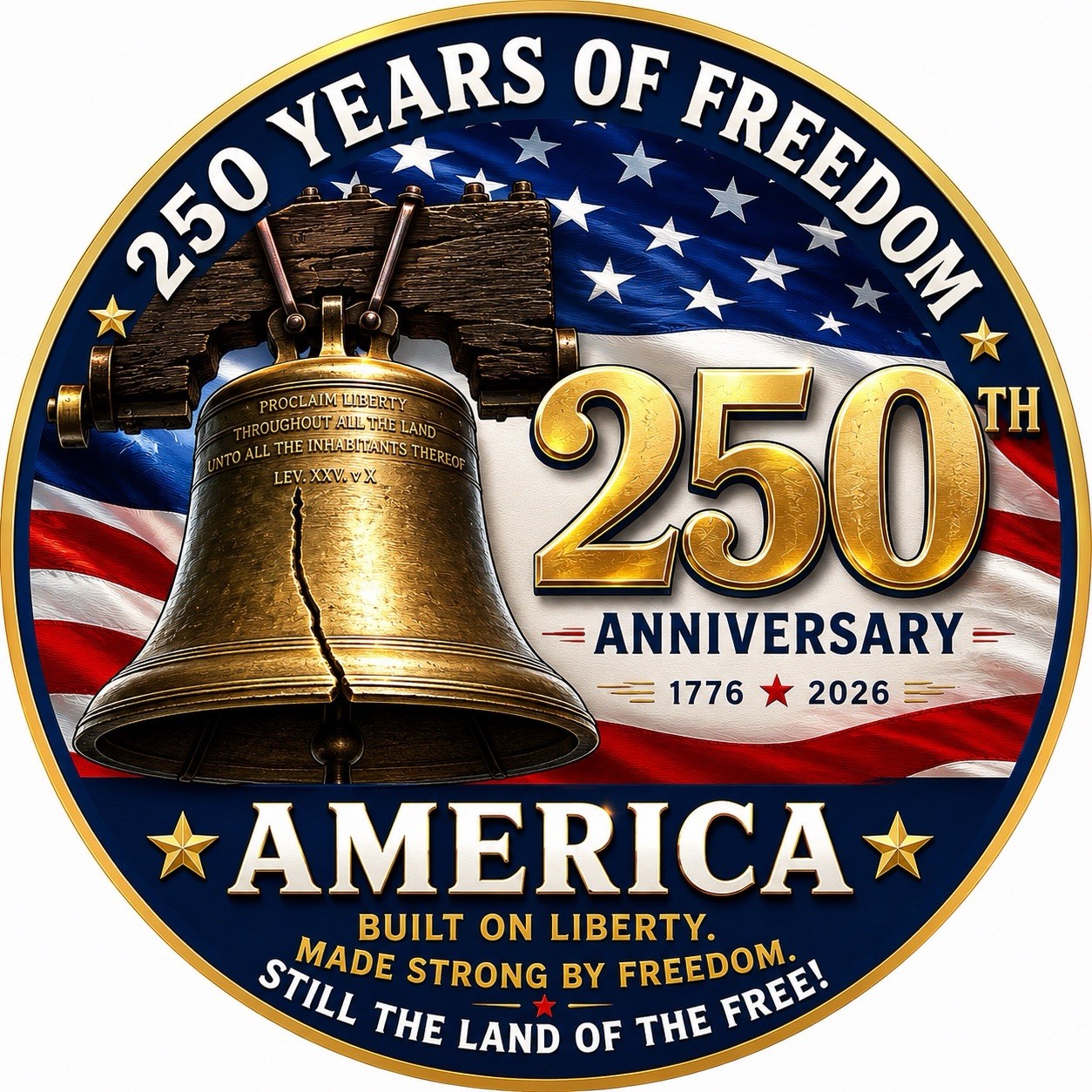 STICKER (BUY 2, GET 1 FREE) 250th of America vinyl Liberty freedom patroitic USA