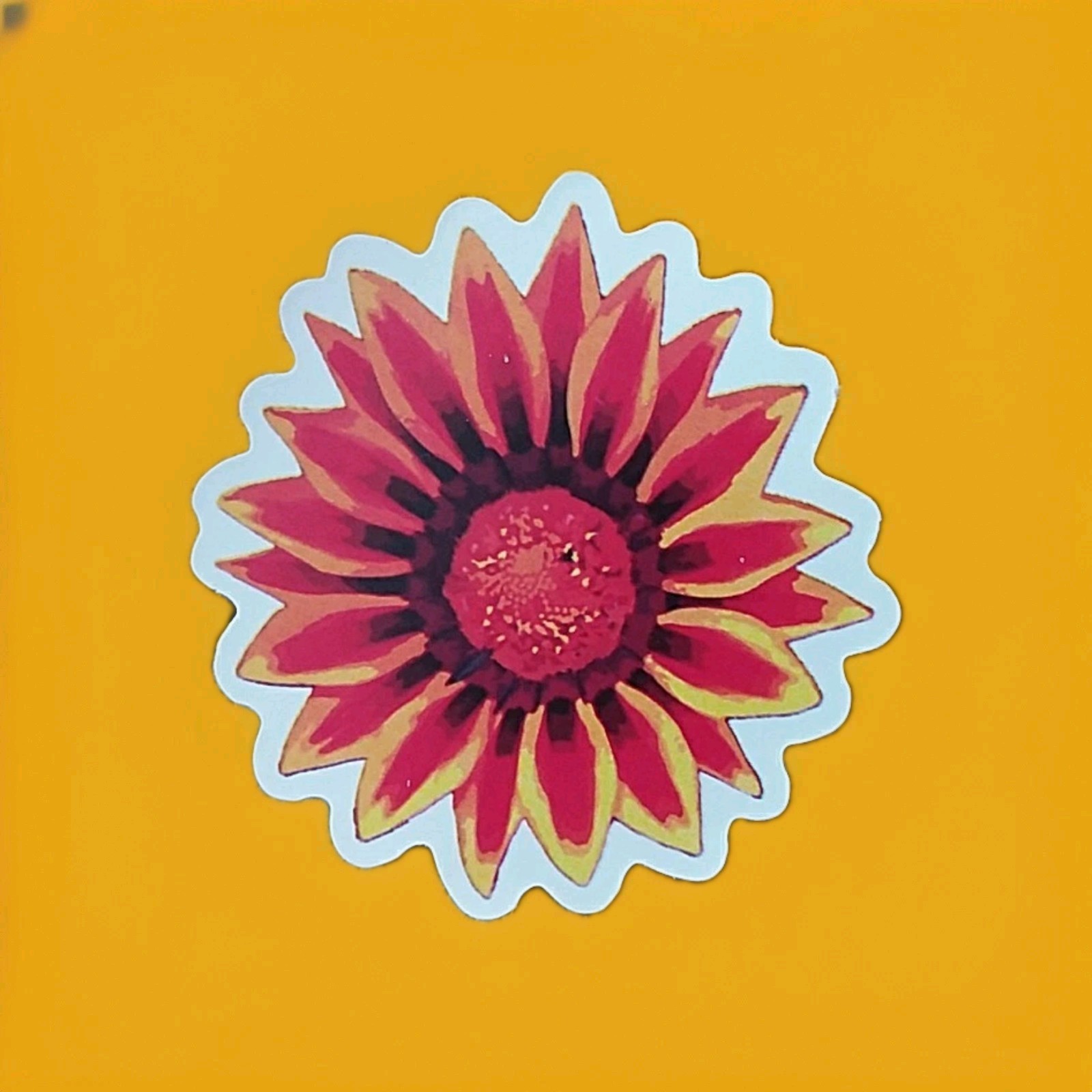 Orange Red And Yellow Flower Sticker