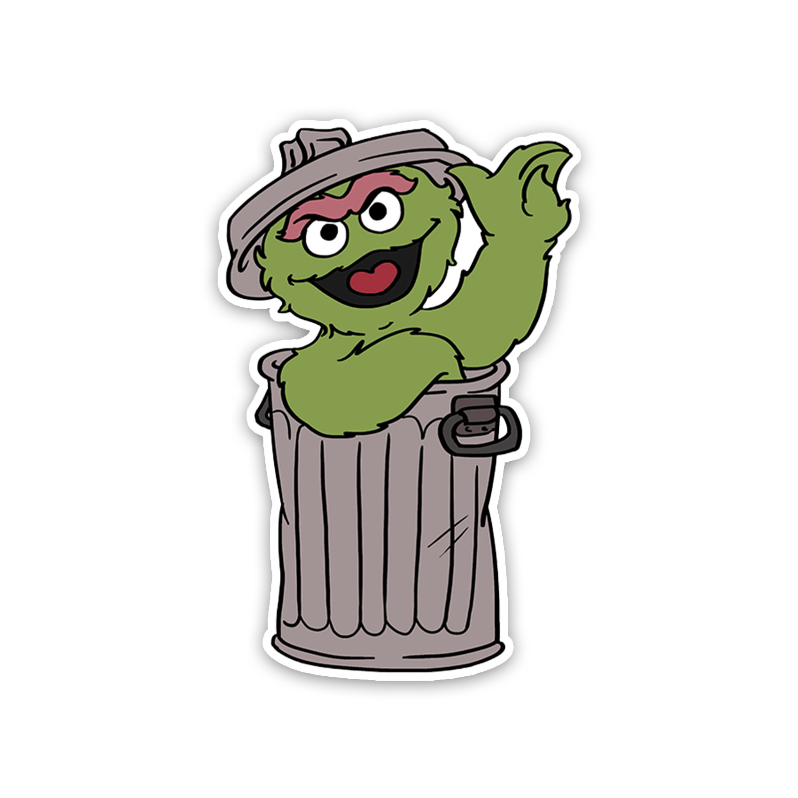 Oscar The Grouch Sticker 4 inch Vinyl Decal Waterproof Sesame Street