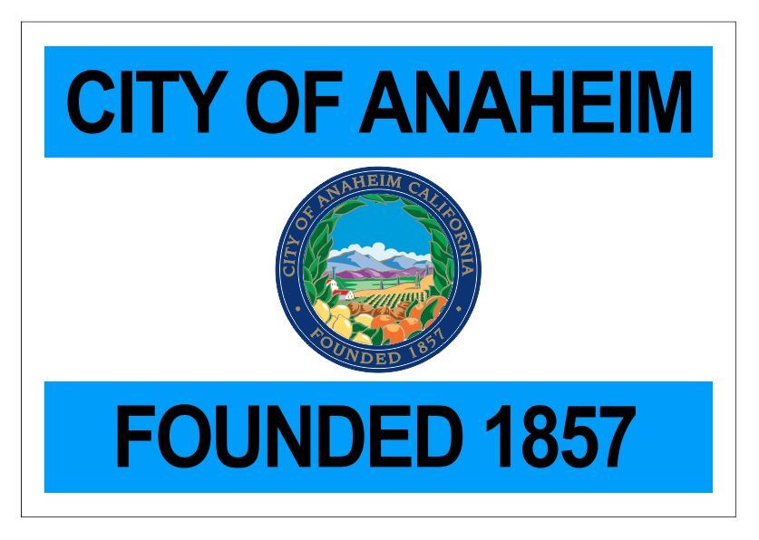 Anaheim California Flag Sticker Decal F748