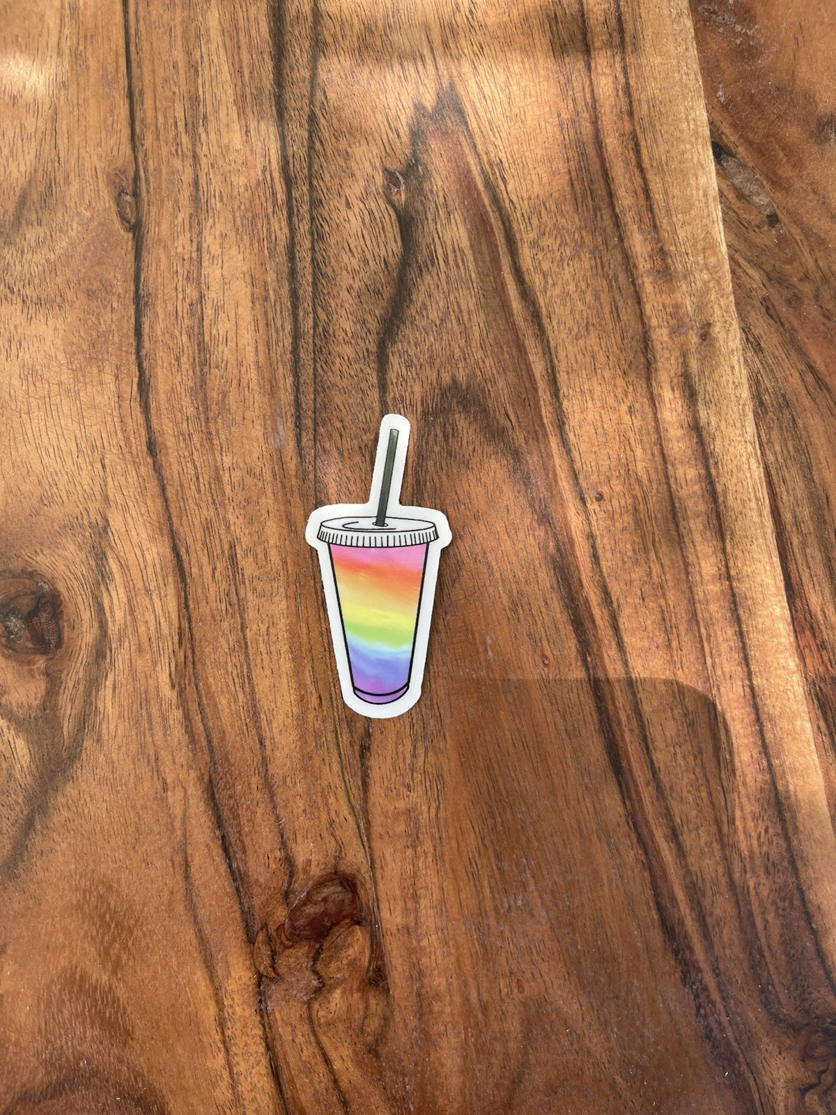 Rainbow iced coffee Sticker