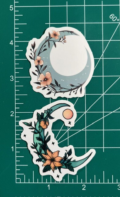 Wiccan Moon Halloween Decal Stickers – With Goddess Pagan – Bottle, Laptop – NEW