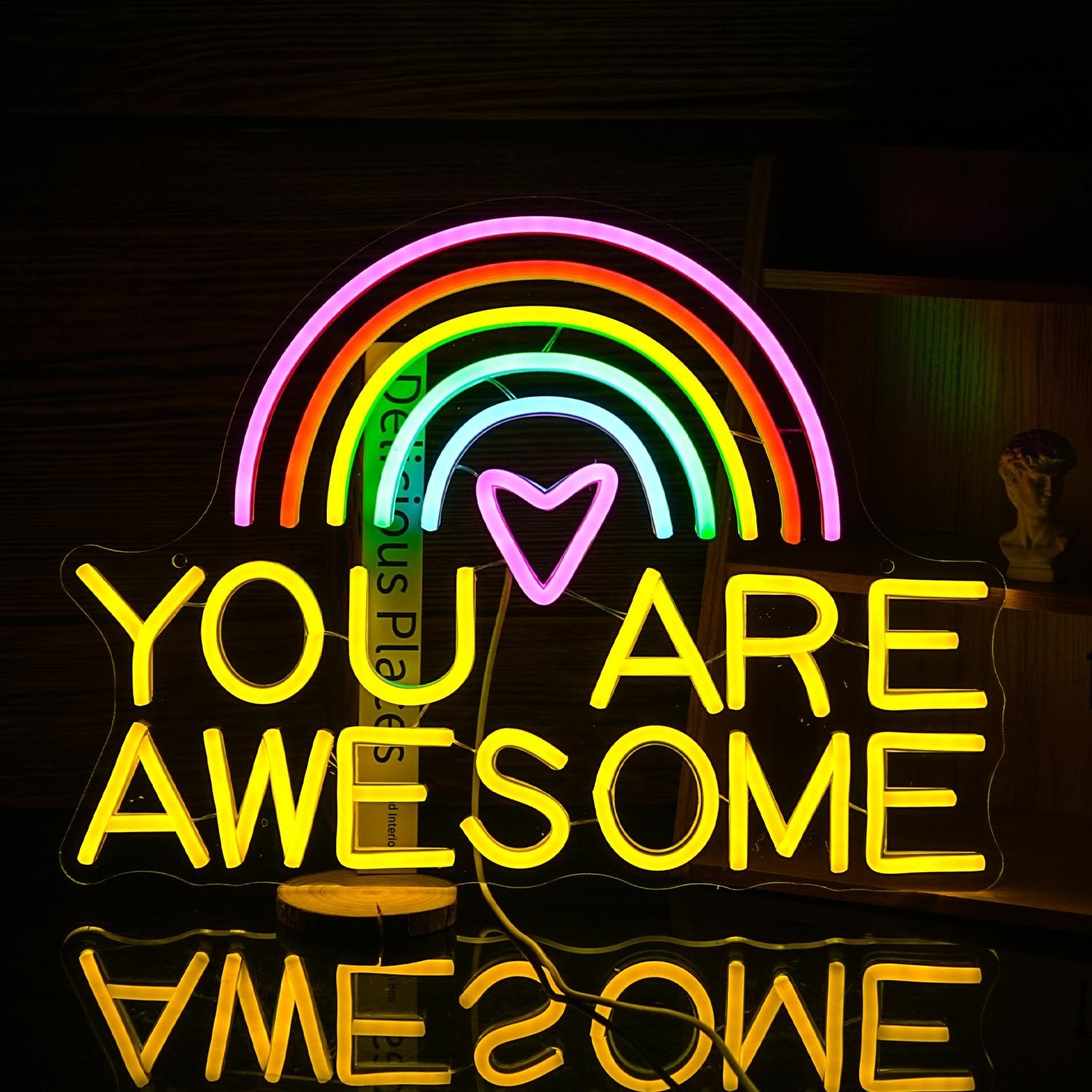 You Are Awesome Neon Sign USB Power Led Rainbow Light Up Sign for Wall Decor …
