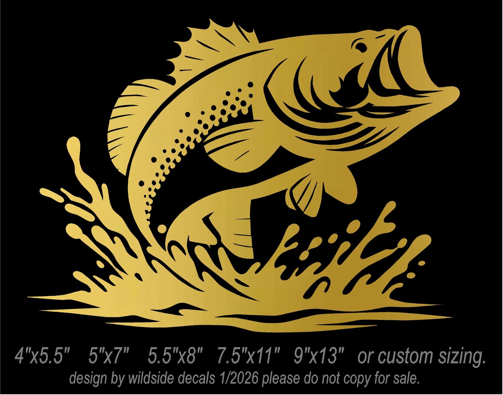 Large Mouth Bass Fish Vinyl Decal car truck window fishing boat sticker