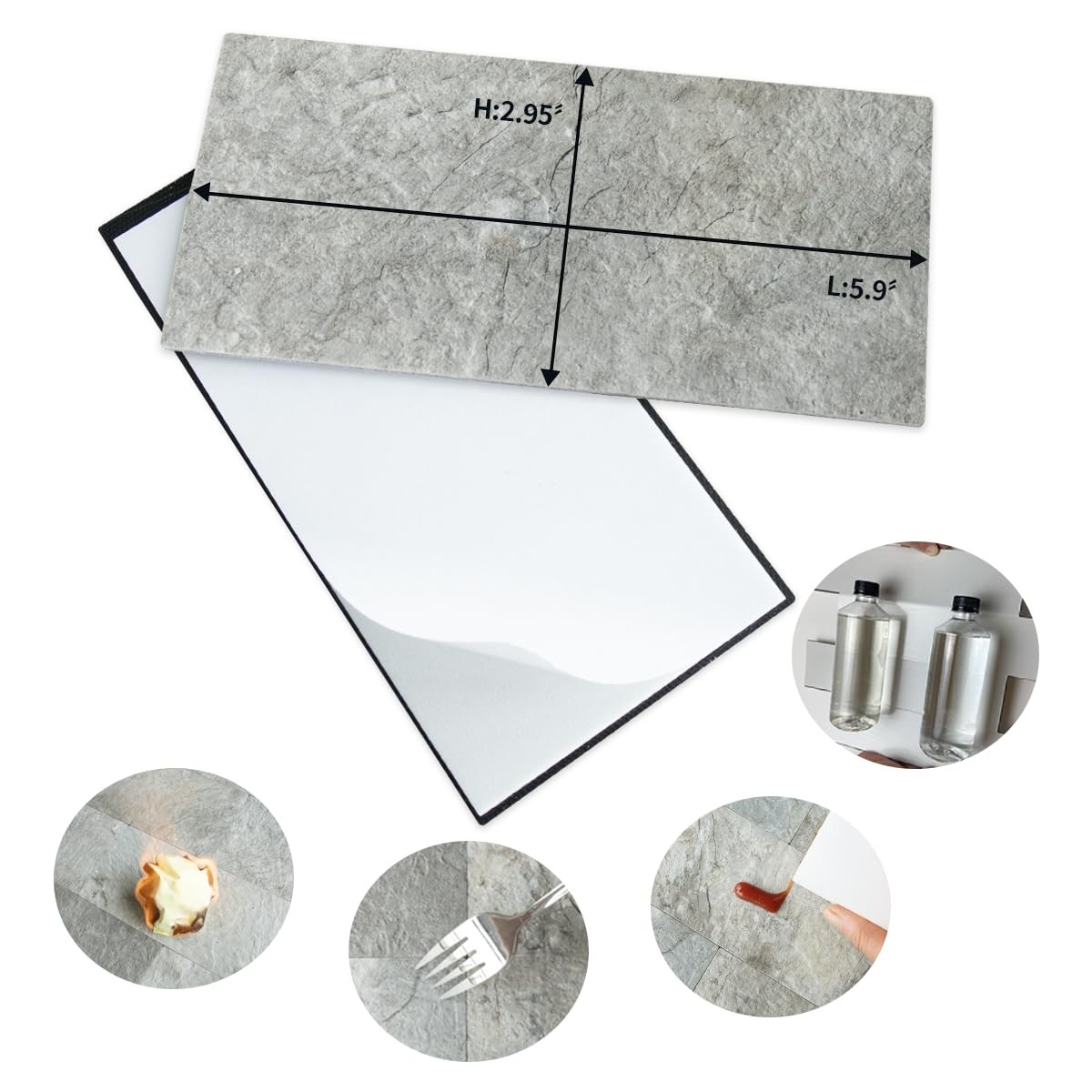 100 Piece Mountain Rock Peel and Stick Backsplash Wall Tiles, 3" x 6" PVC Fau…