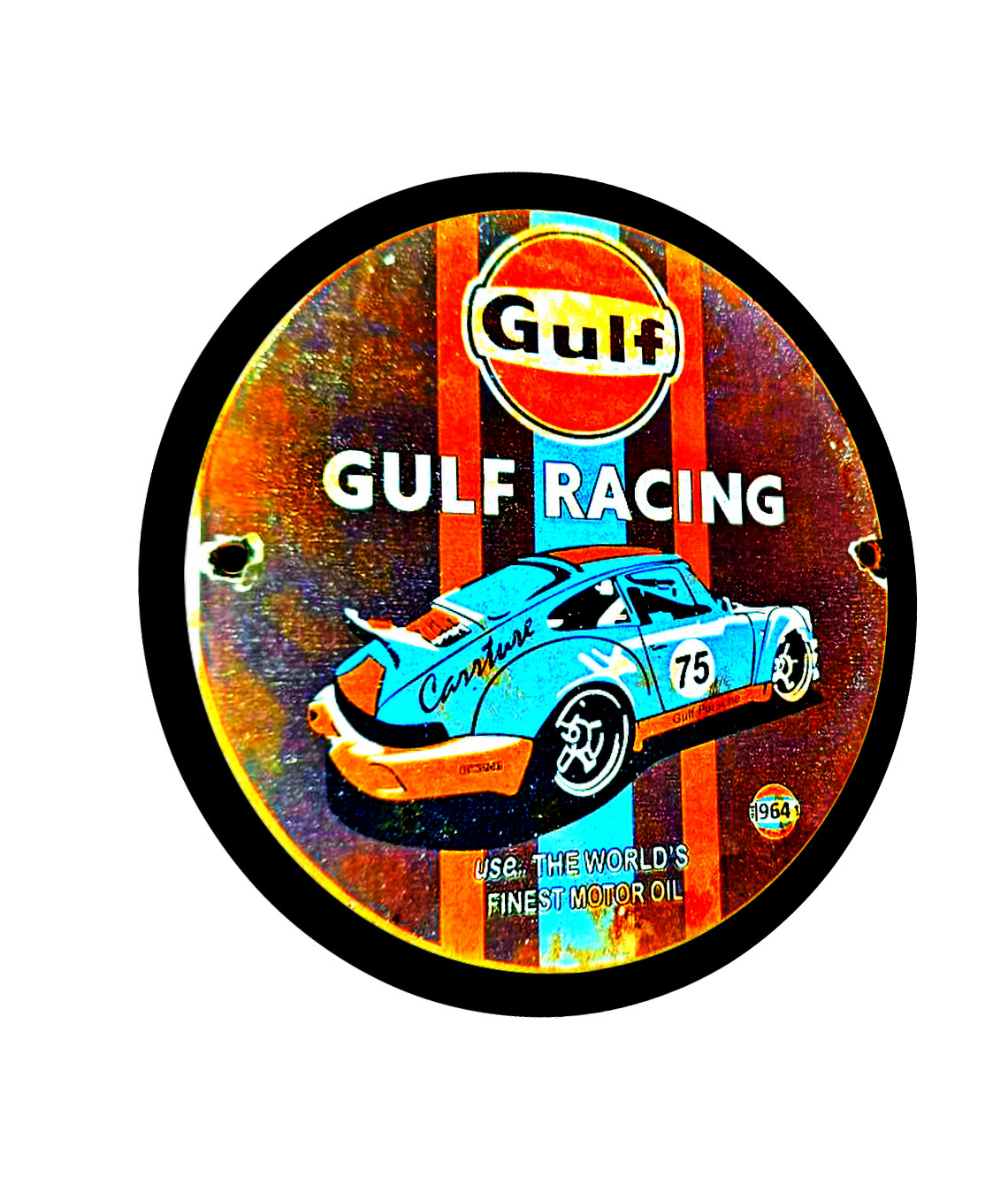Gulf Oil Sign Decal Sticker -.Gulf Oil 50's, 60's Vintage Replica Gulf Girl