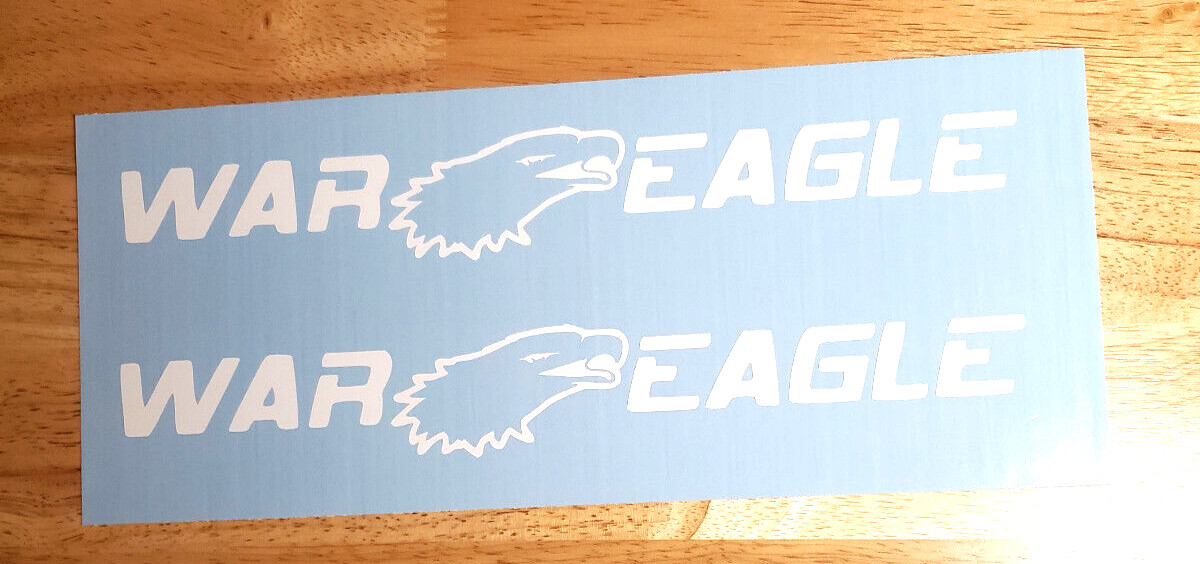 War Eagle Boat Decals Stickers Gloss white 8" (2) FAST USA