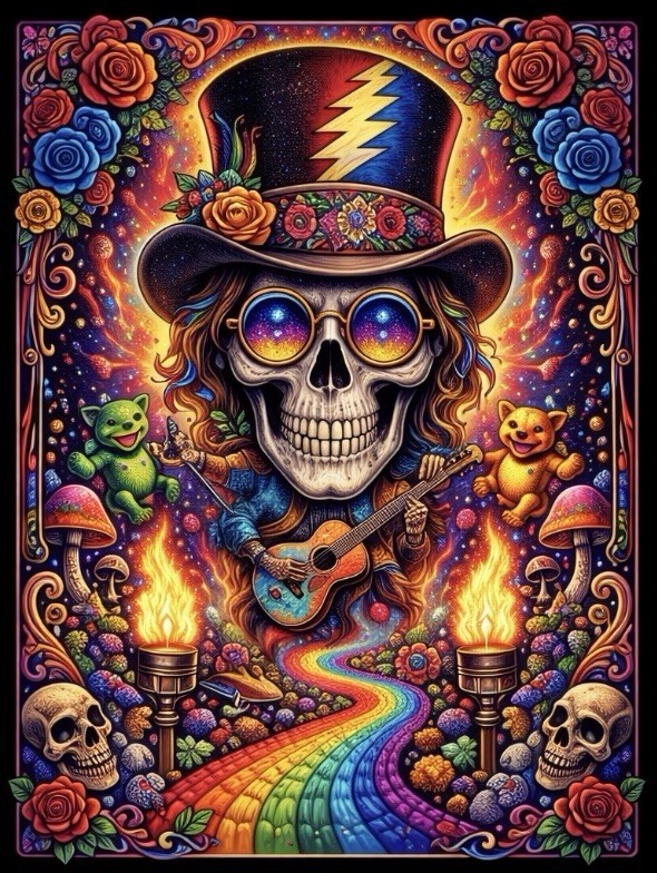 3" Sticker – Hippy Dead Head Grateful Dead Jerry Vintage Tour Dancing Bears Vibe