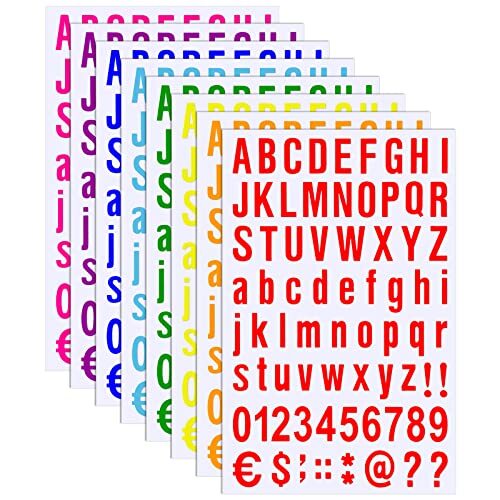 8 Sheets Self Adhesive Vinyl Letters Numbers Kit, Mailbox Numbers Sticker for